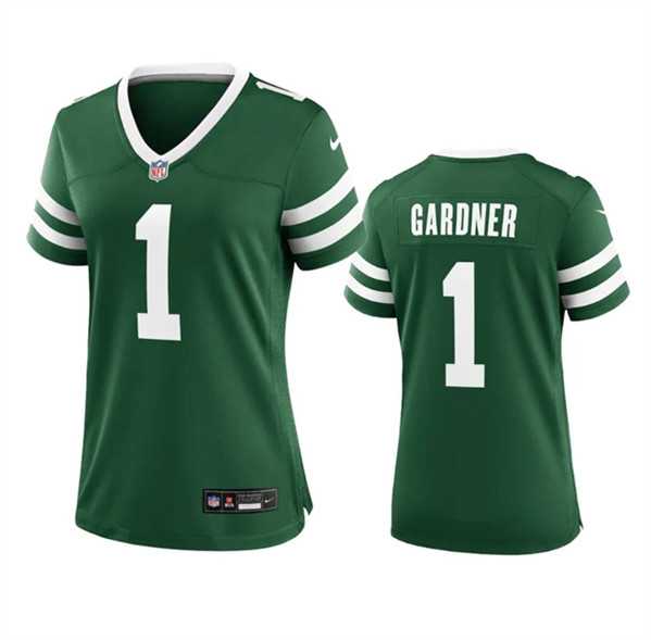 Womens New York Jets #1 Sauce Gardner Green 2024 Stitched Jersey Dzhi